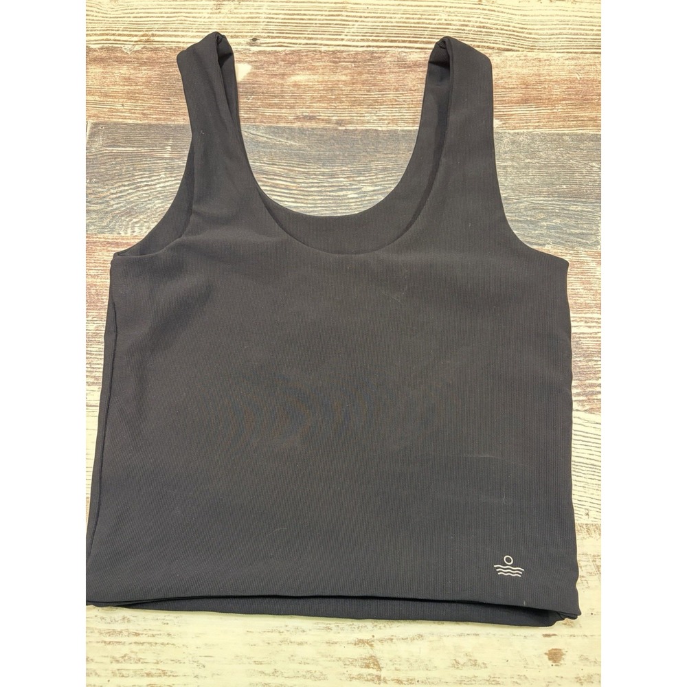 Salt Project Double Layer Ribbed Tank Top Black Size Medium 1T24A18